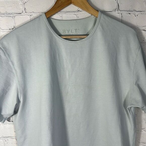 BYLT Premium Basics Drop Cut Short Sleeve Lux size L Large Gray - Picture 2 of 7